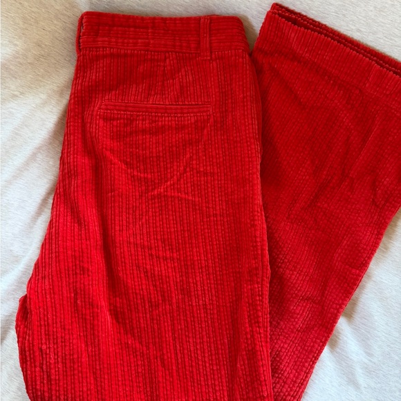 Red Corduroy Women's Wide Leg Pants - Picture 10 of 10
